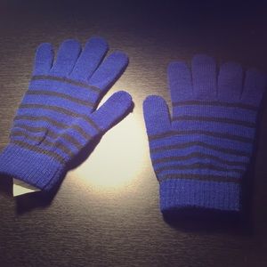 Unisex Blue Striped Gloves